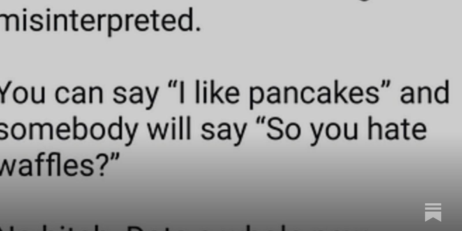 Pancakes, waffles, and hopeless arguments